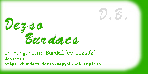 dezso burdacs business card